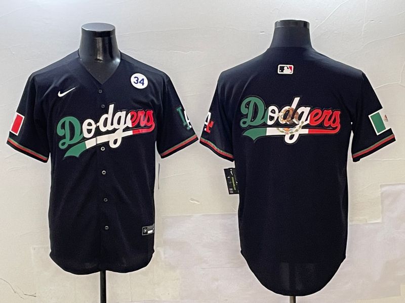 Men Los Angeles Dodgers Blank Black Mexico Second generation Nike 2025 MLB Jersey style 10->los angeles dodgers->MLB Jersey
